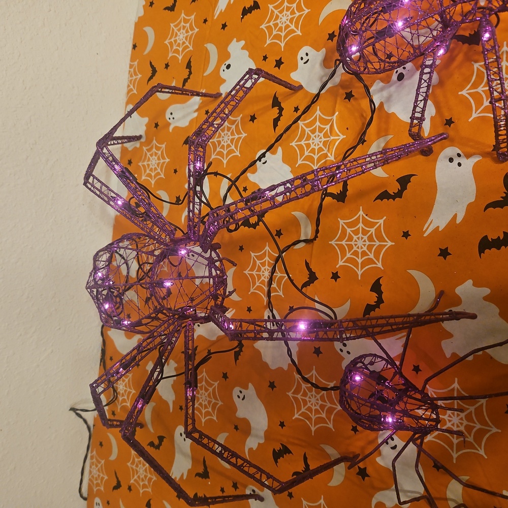 Purple Spiders with Pink LED Halloween Decor - Picture 5 of 6